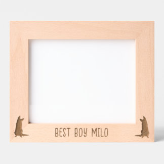 Personalisierte Silhouette des deutschen Schäferhi Geätzte Rahmen