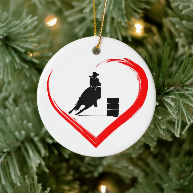 Personalisierte Silhouette Hörnchen Racing Pferd,  Keramikornament (Baum)