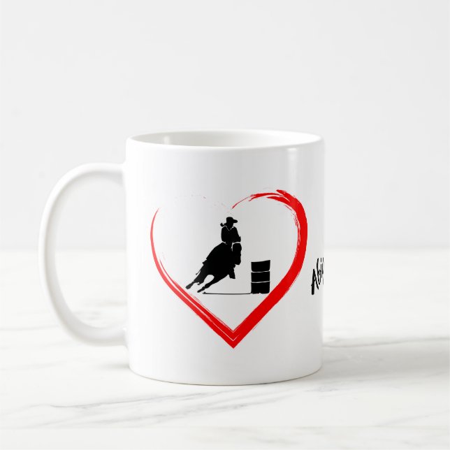 Personalisierte Silhouette Hörnchen Racing Pferd,  Tasse (Links)