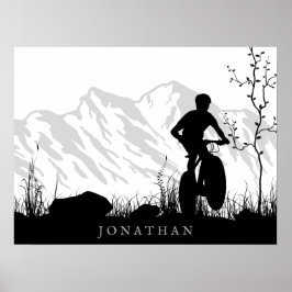 Personalisierte Silhouette Mountainbike Poster