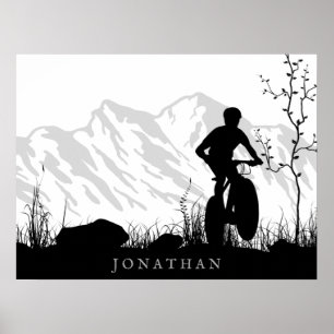 Personalisierte Silhouette Mountainbike Poster