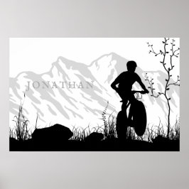 Personalisierte Silhouette Mountainbike Poster