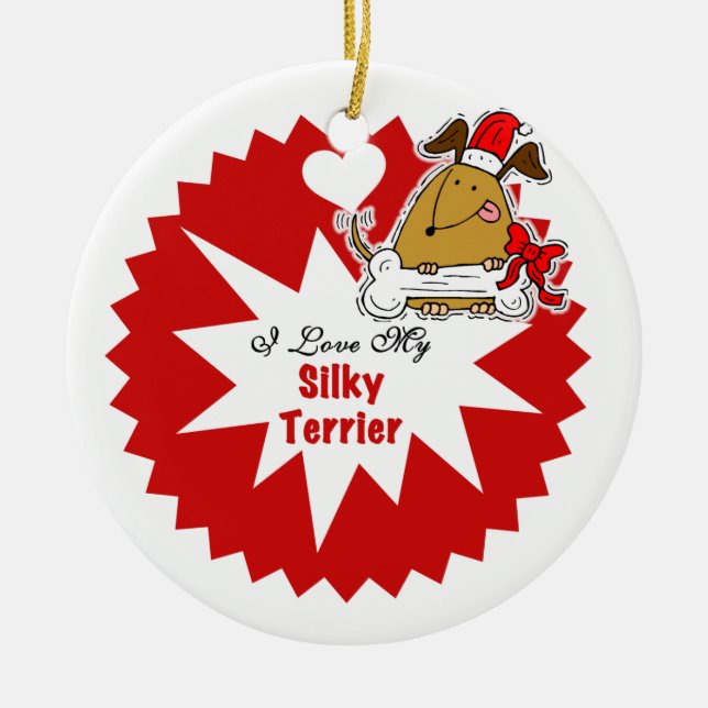 Personalisierte Silky Terrier Keepake Ornament (Vorne)