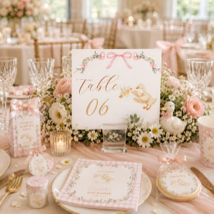 Personalisierte Silly Goose Girl Baby Shower Tischnummer