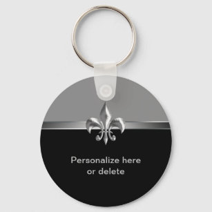 Personalisierte Silver Black Lilie Schlüsselanhänger