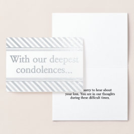 Personalisierte Silver Foil Condolences-Karte Folienkarte