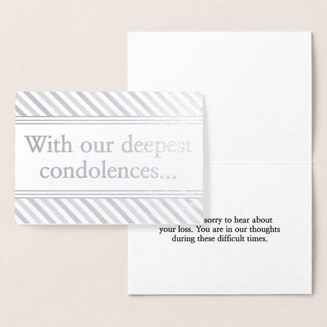 Personalisierte Silver Foil Condolences-Karte Folienkarte (Anzeige)