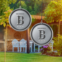 Personalisierte Silver Gray Monogram Zuhause