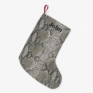 Personalisierte Silver Snake Skin Weihnachten Stru Kleiner Weihnachtsstrumpf