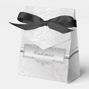 Personalisierte Silver White Damask Zent Fevor Box Geschenkschachtel