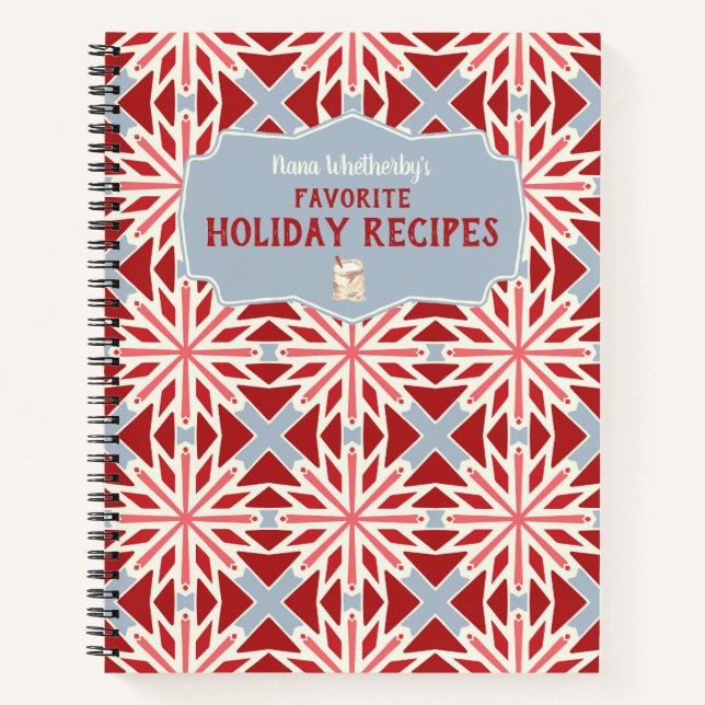 Personalisierte skandinavische Urlaubsrezepte Notizbuch (Vorderseite)