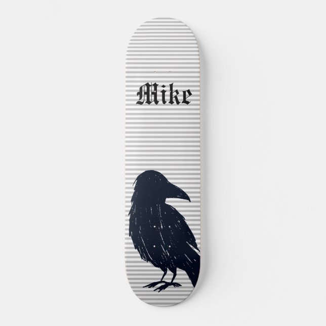Personalisierte Skateboarddecke der Black Crow-Sil Skateboard (Vorderseite)