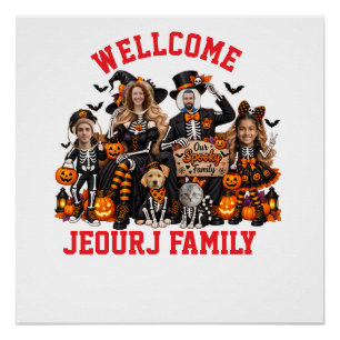 Personalisierte Skelett-Familie Halloween Benutz Poster