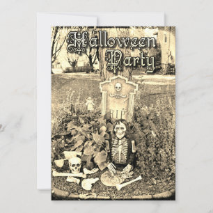 Personalisierte Skelett-Halloween-Party-Einladung Einladung