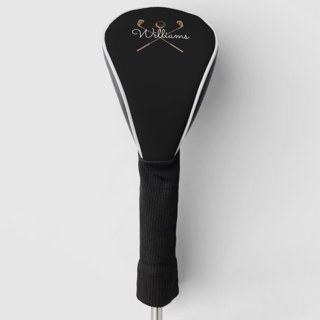 Personalisierte Skript-Golfschläger-Name Golf Headcover (Vorderseite)