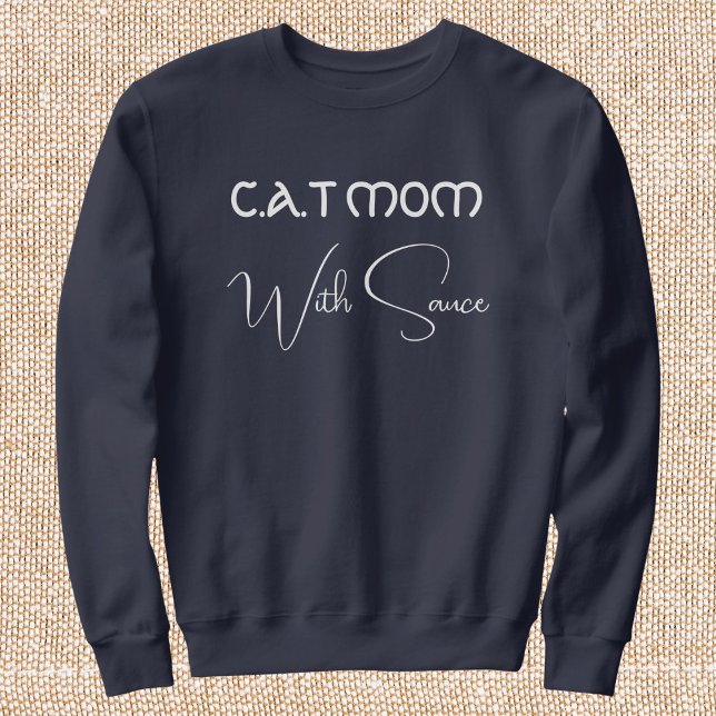 Personalisierte Skript-Katzendame in Marineblau fü Sweatshirt (Von Creator hochgeladen)