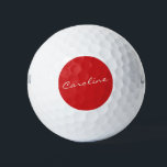 Personalisierte Skripttypografie Name Christmas Re Golfball<br><div class="desc">Feiern Sie die Urlaubssaison stilvoll mit diesen Golfbällen, die einen personalisierten Namen in eleganter Schrift-Typografie tragen, Set vor klassischem Weihnachtsrot. Ideal für Golfer, die eine festliche Touch zu ihrem Spiel oder als wohlüberlegtes Urlaubsgeschenk gewollt haben. Das kühne, zeitlose Design verleiht Flair und Personalisierung und macht jeden Schwung zu Weihnachten etwas...</div>