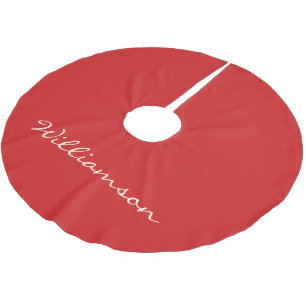 Personalisierte Skripttypografie Name Christmas Re Polyester Weihnachtsbaumdecke