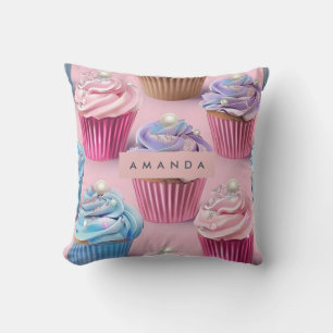 Personalisierte skurrile Pastell-Cupcake-Träume Kissen