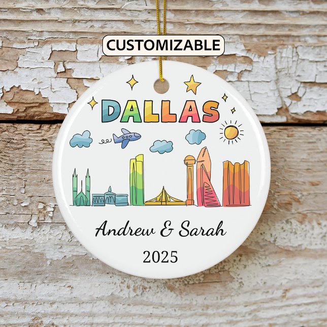 Personalisierte Skyline Dallas Ornament, Texas Keramik Ornament (Von Creator hochgeladen)