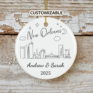 Personalisierte Skyline New Orleans, Louisiana Keramik Ornament