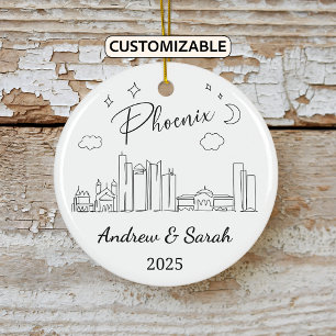 Personalisierte Skyline Phoenix Ornament, Arizona Keramik Ornament