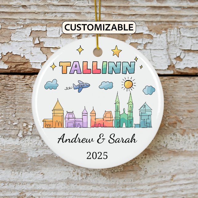 Personalisierte Skyline Tallinn Ornament, Estland Keramik Ornament (Von Creator hochgeladen)