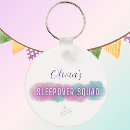 Personalisierte "Sleepover Squad" | hübsche Pastel Schlüsselanhänger