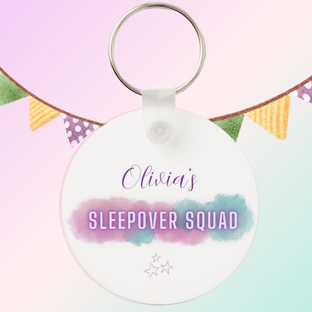 Personalisierte "Sleepover Squad" | hübsche Pastel Schlüsselanhänger (Von Creator hochgeladen)