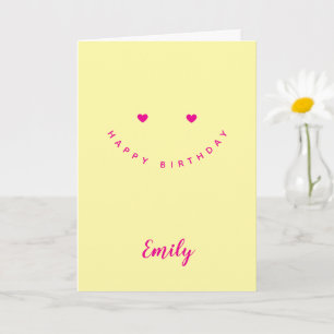 Personalisierte Smiley-Gesicht-Herzen, Minimaler G Karte