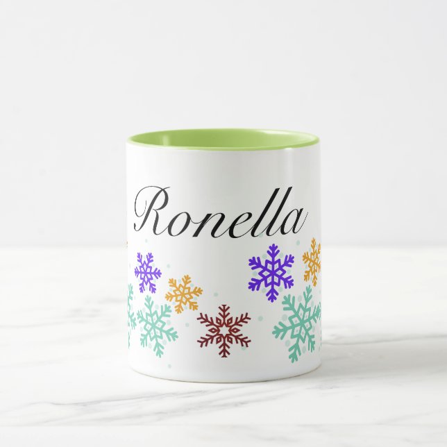 Personalisierte Snowflake Tasse Winterweihnachtsfe (Zentrum)