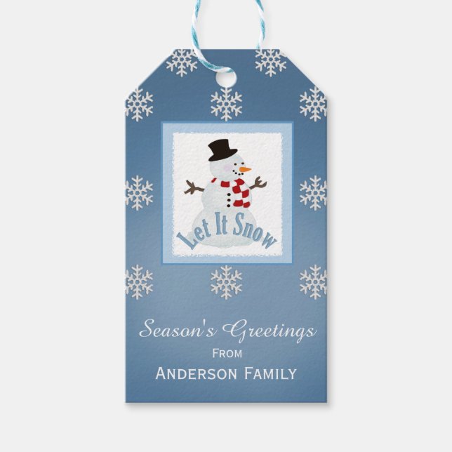Personalisierte Snowman-Gift-Tags Geschenkanhänger (Vorderseite)
