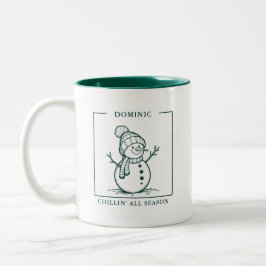 Personalisierte Snowman-Tasse - Ein Wintergenuss Zweifarbige Tasse