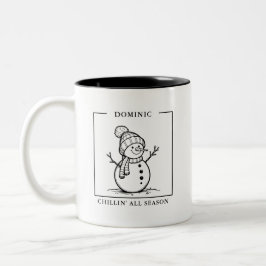 Personalisierte Snowman-Tasse - Ein Wintergenuss Zweifarbige Tasse