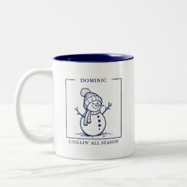 Personalisierte Snowman-Tasse - Ein Wintergenuss Zweifarbige Tasse