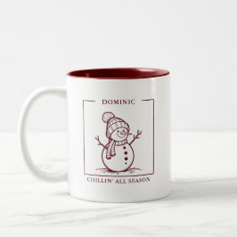 Personalisierte Snowman-Tasse - Ein Wintergenuss Zweifarbige Tasse