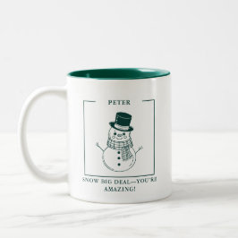 Personalisierte Snowman-Tasse - Geschenk für den K Zweifarbige Tasse