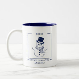 Personalisierte Snowman-Tasse - Geschenk für den K Zweifarbige Tasse