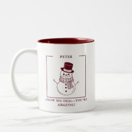 Personalisierte Snowman-Tasse - Geschenk für den K Zweifarbige Tasse
