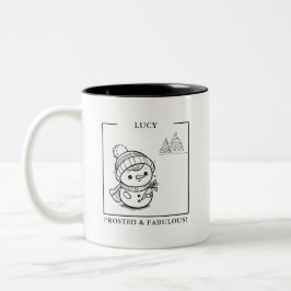 Personalisierte Snowman-Tasse - "Mattiert & Fabulo Zweifarbige Tasse
