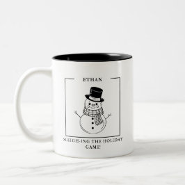 Personalisierte Snowman Tasse - Sleighing...