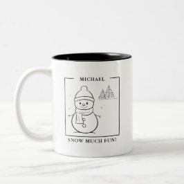 Personalisierte Snowman-Tasse Zweifarbige Tasse