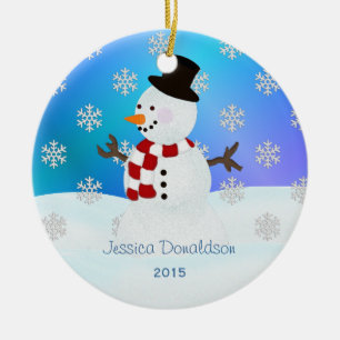 Personalisierte Snowman-Verzierung Keramik Ornament