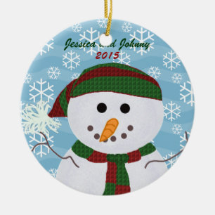 Personalisierte Snowman-Verzierung Keramik Ornament