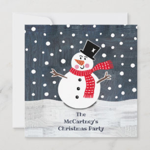 Personalisierte Snowman Weihnachts-Party Einladung