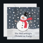Personalisierte Snowman Weihnachts-Party Einladung<br><div class="desc">Diese Schneeszene ist aus einer Collage von Helen McCartney Designs gedruckt.</div>