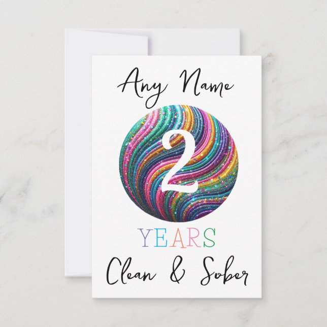 Personalisierte Sobriety Sober Geburtstagsfeier (Vorderseite)