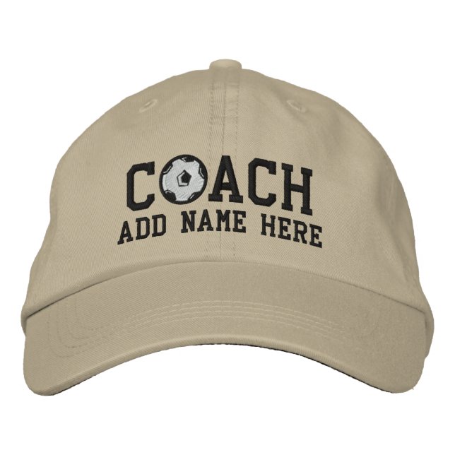 Personalisierte Soccer Coach Cap Bestickte Kappe (Vorderseite)