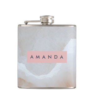 Personalisierte Soft Cream Onyx Marmortextur Flachmann