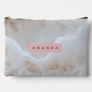 Personalisierte Soft Cream Onyx Marmortextur Zubehörtasche